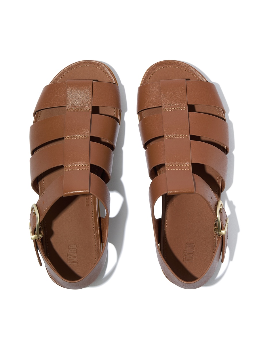 Women Tan Flat Comfort Sandals