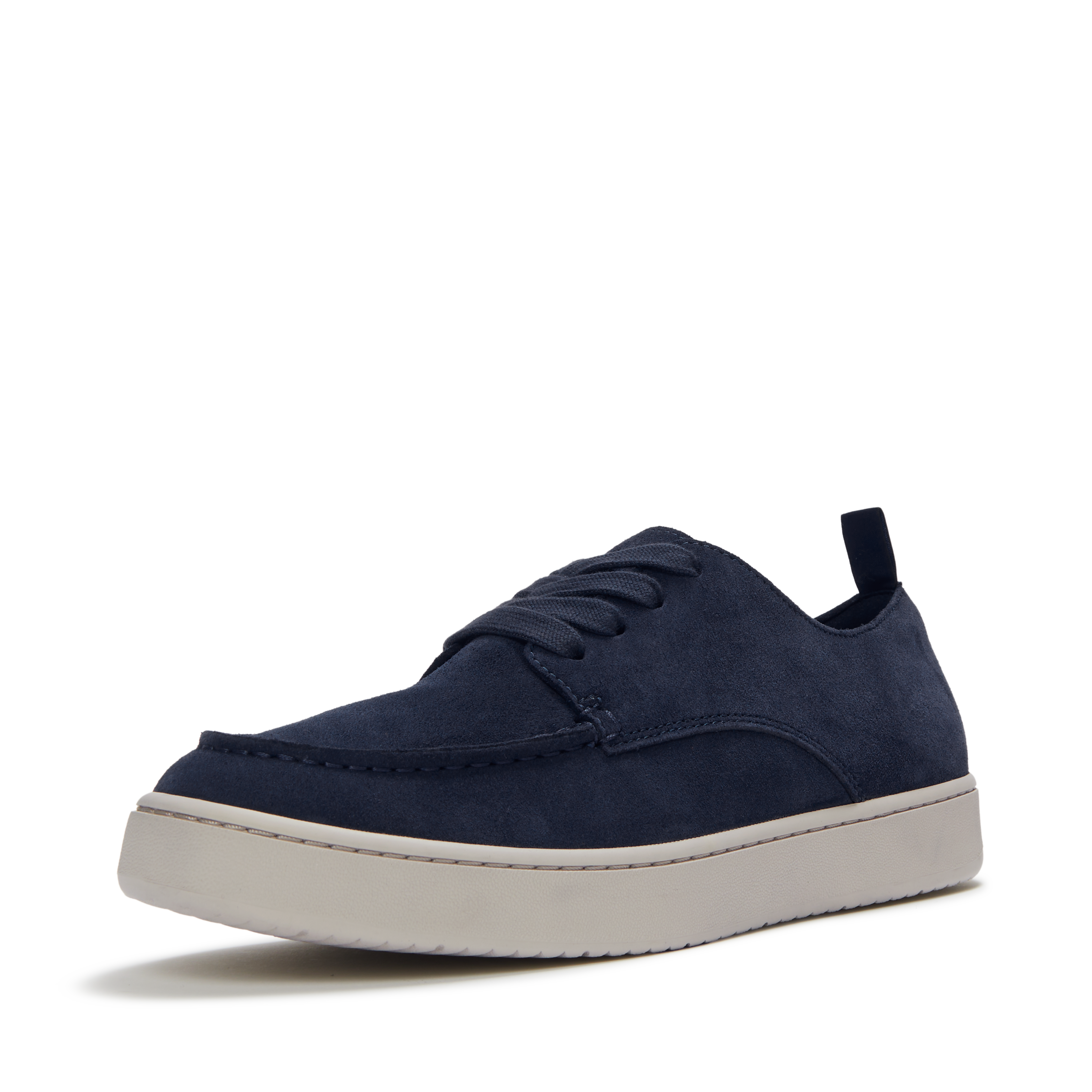 Men Navy Blue Suede Slip-On Loafers with iQushion Technology