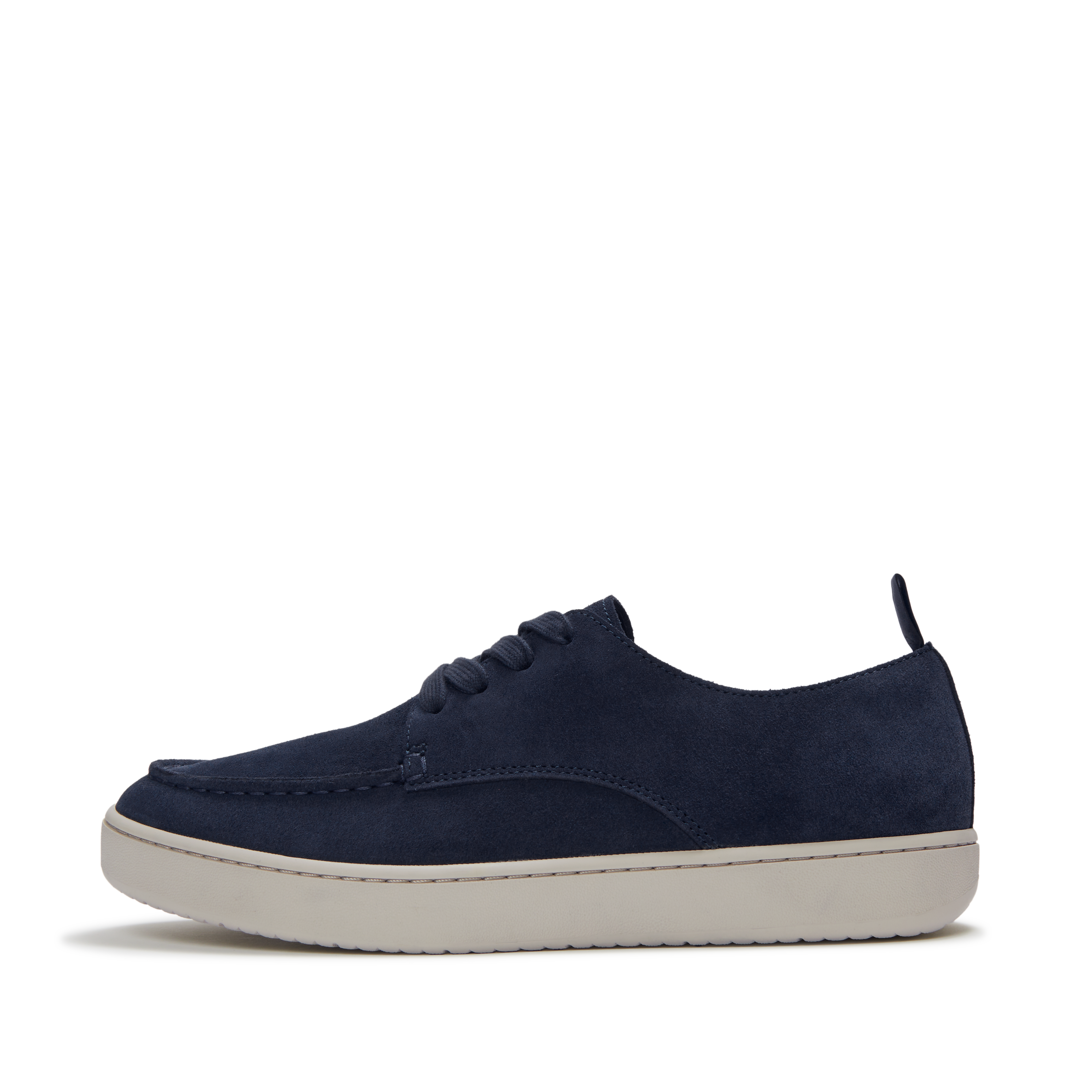 Men Navy Blue Suede Slip-On Loafers with iQushion Technology
