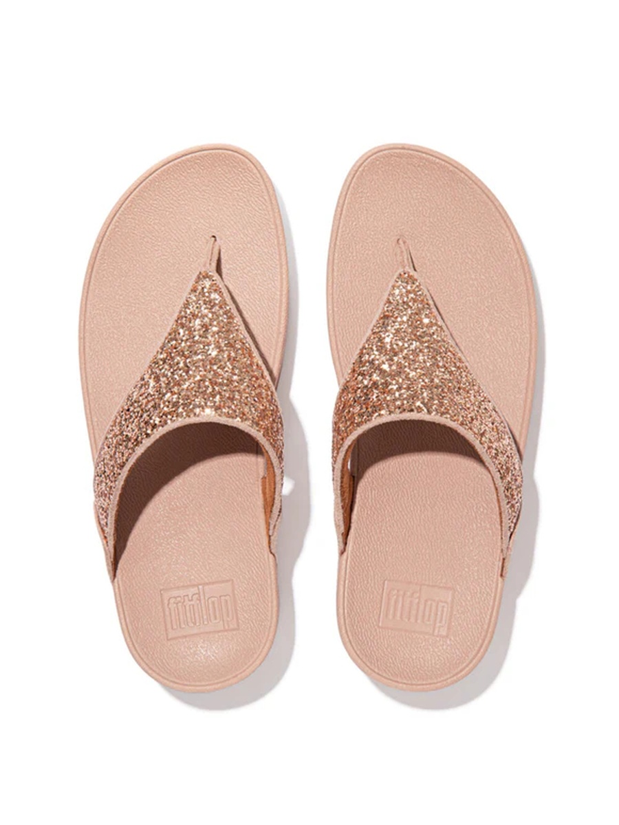 Peach Glitter Slides