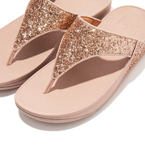 Peach Glitter Slides