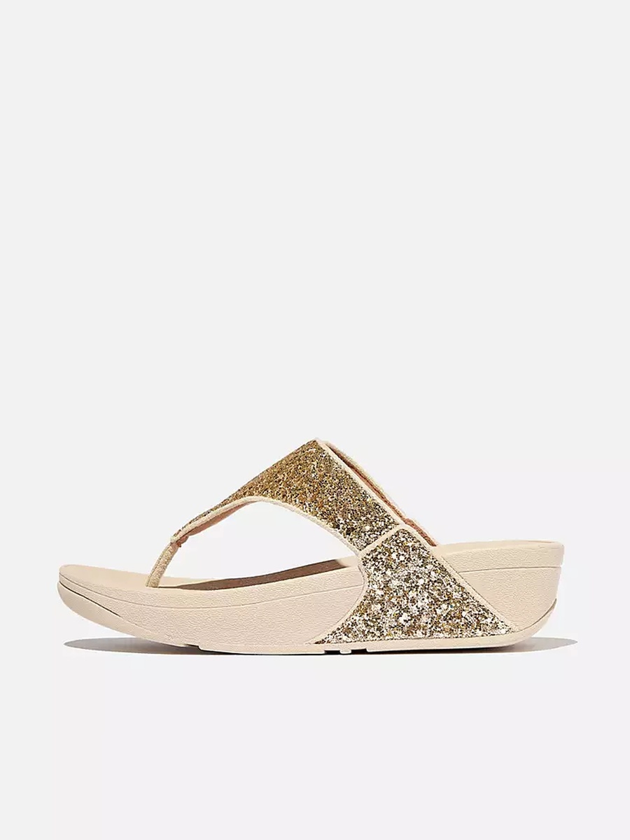 Nude Glitter Comfort Slides