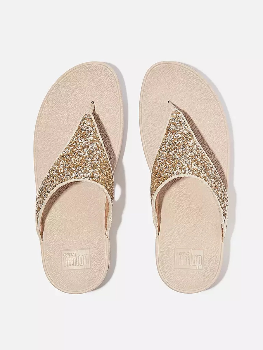Nude Glitter Comfort Slides