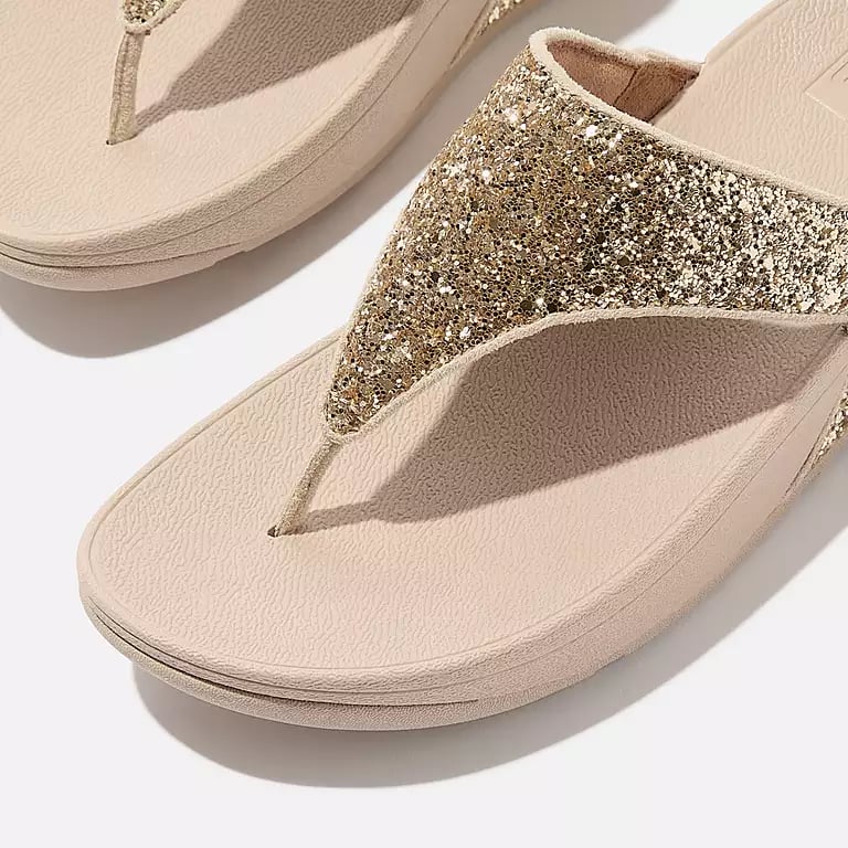 Nude Glitter Comfort Slides