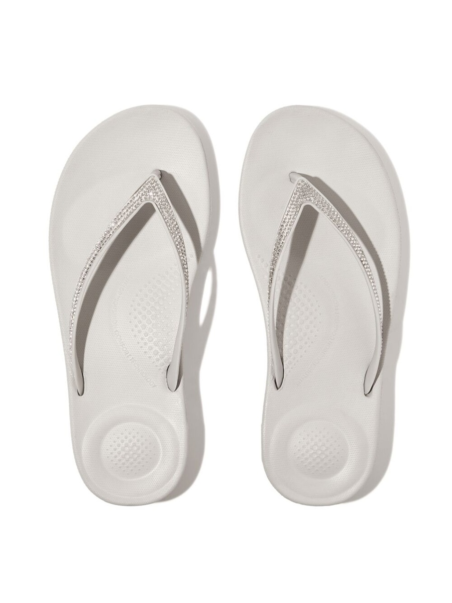 Grey Sparkle Flip Flops