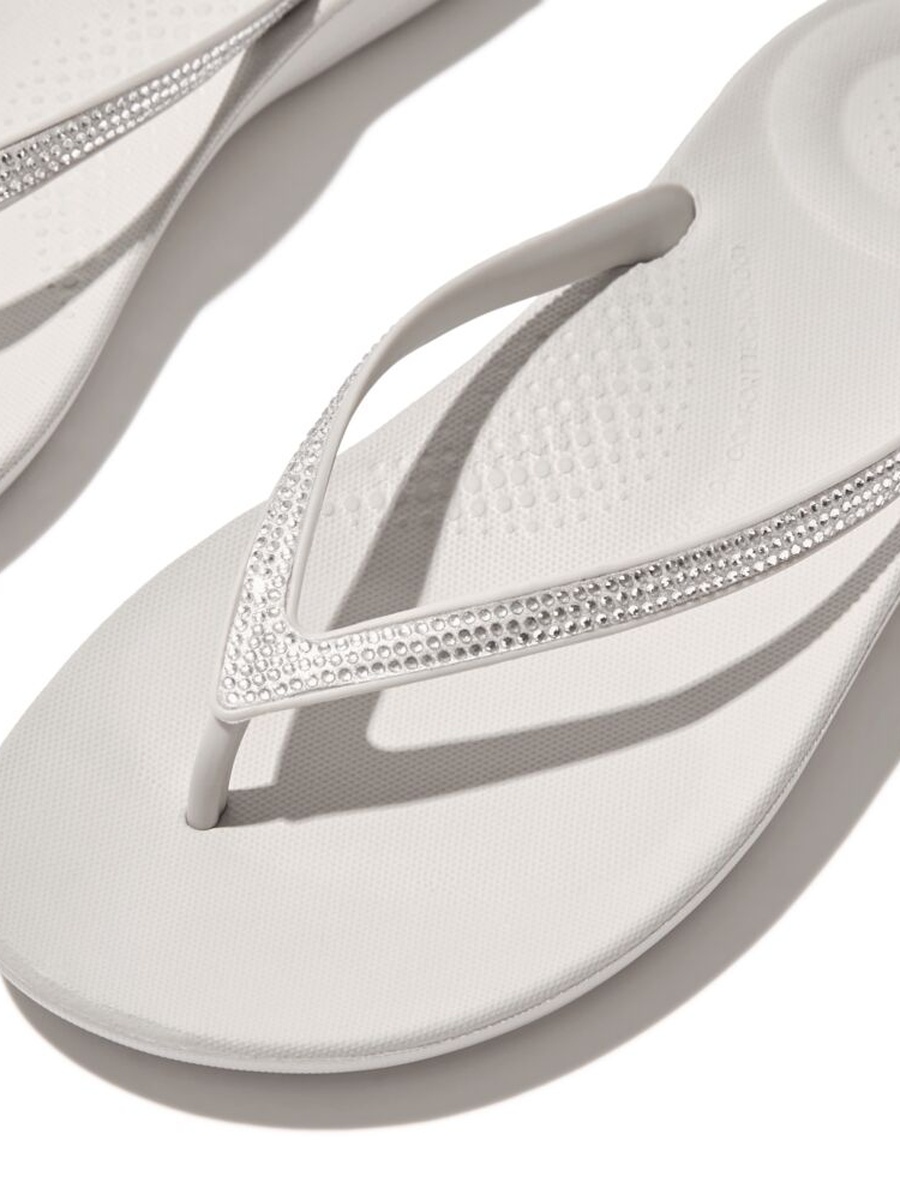 Grey Sparkle Flip Flops