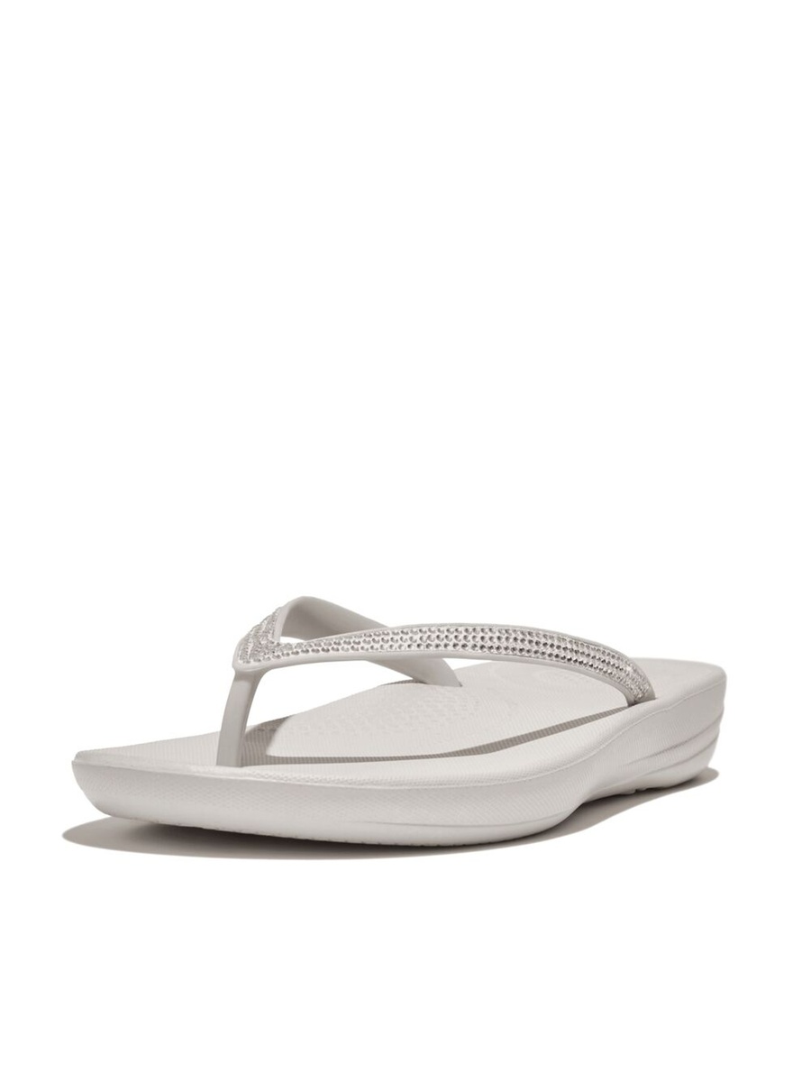 Grey Sparkle Flip Flops