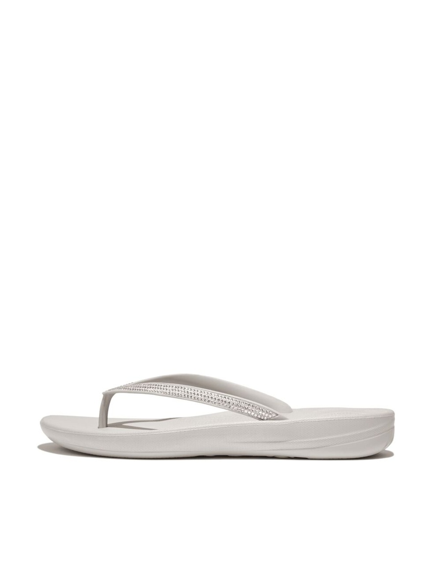 Grey Sparkle Flip Flops