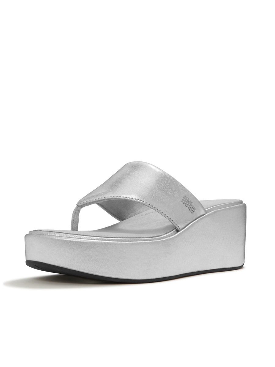 Silver Plain Heel Sandals