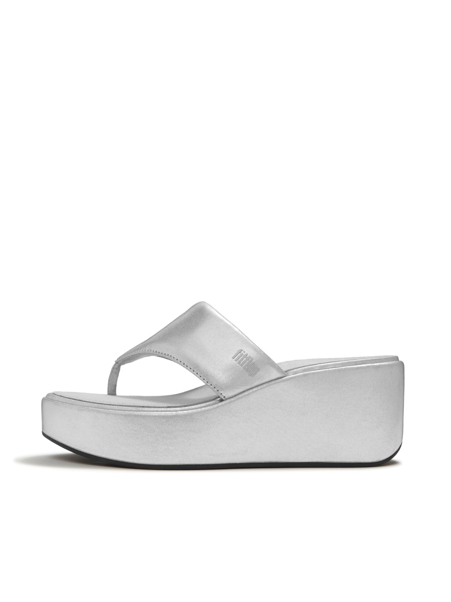 Silver Plain Heel Sandals