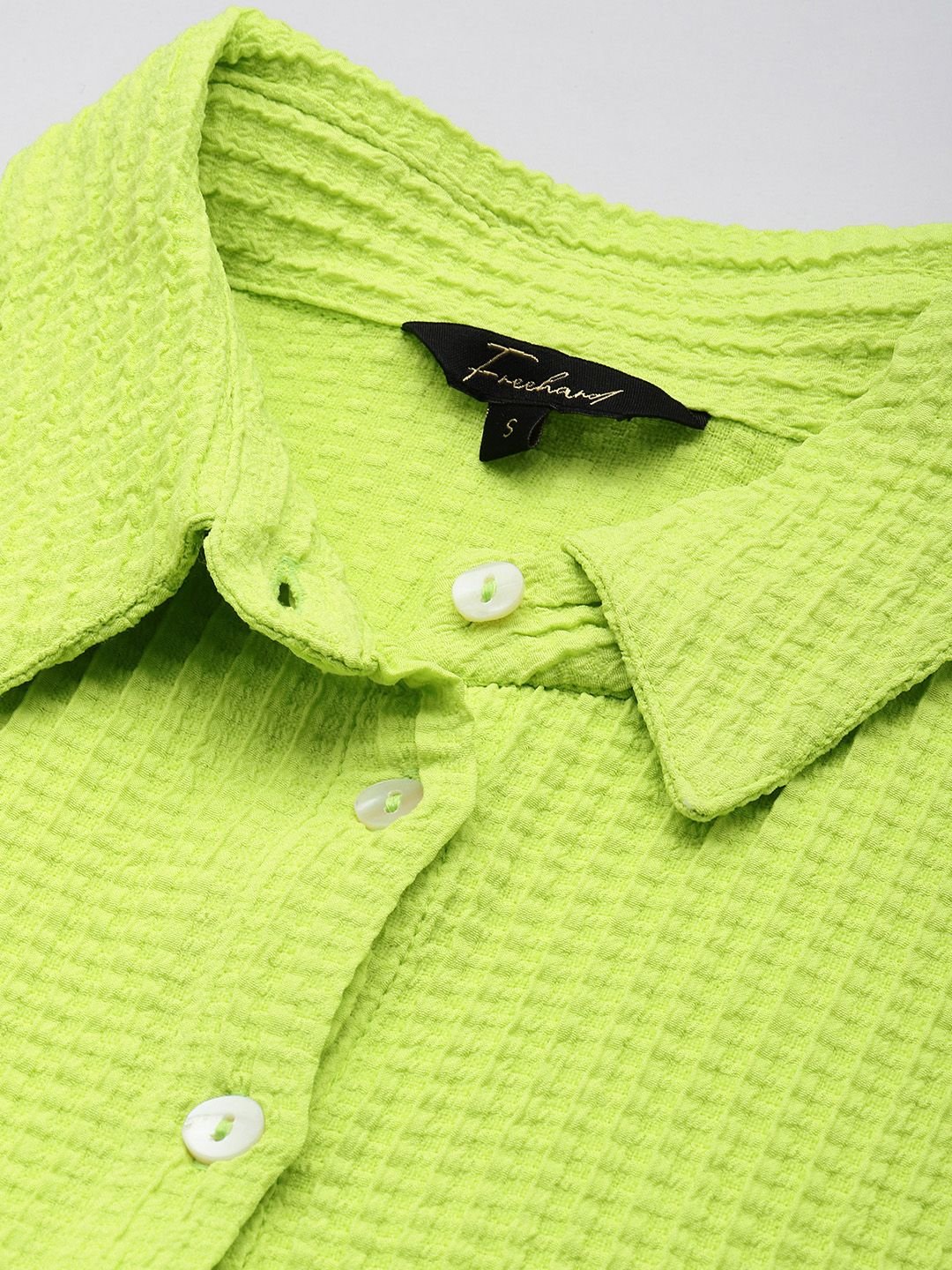 Green Solid Long Sleeves Regular Shirt