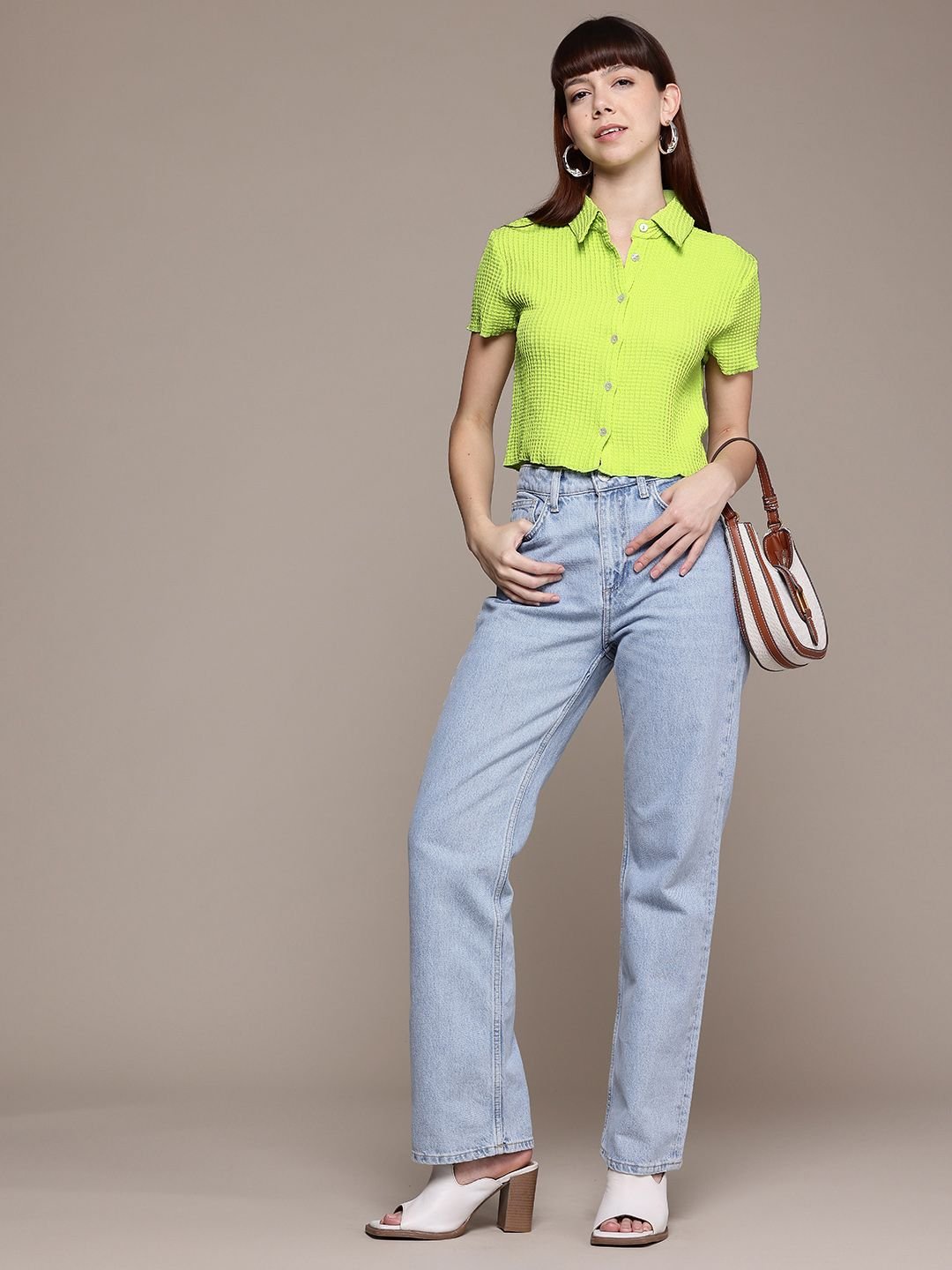 Green Solid Long Sleeves Regular Shirt