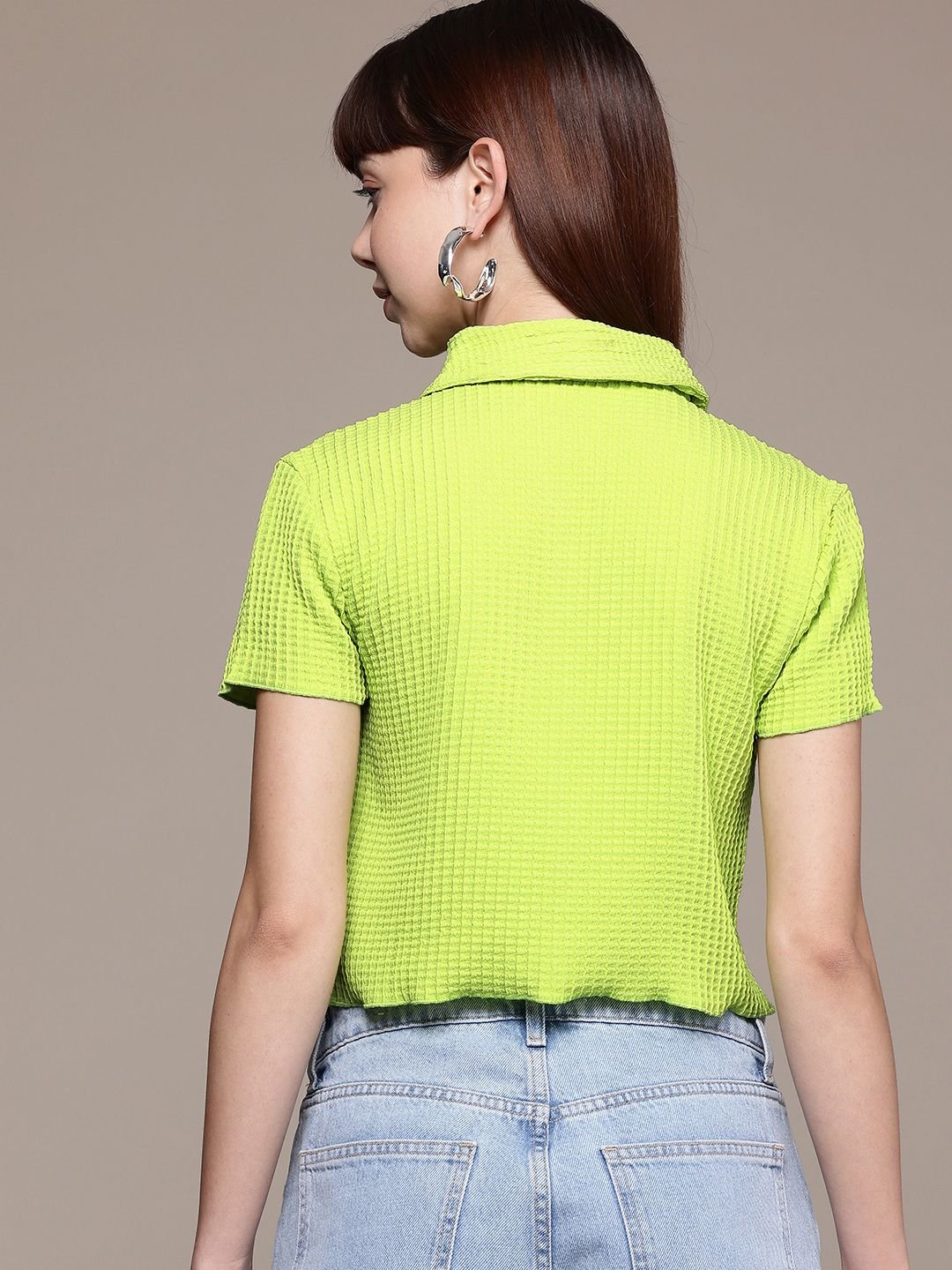 Green Solid Long Sleeves Regular Shirt