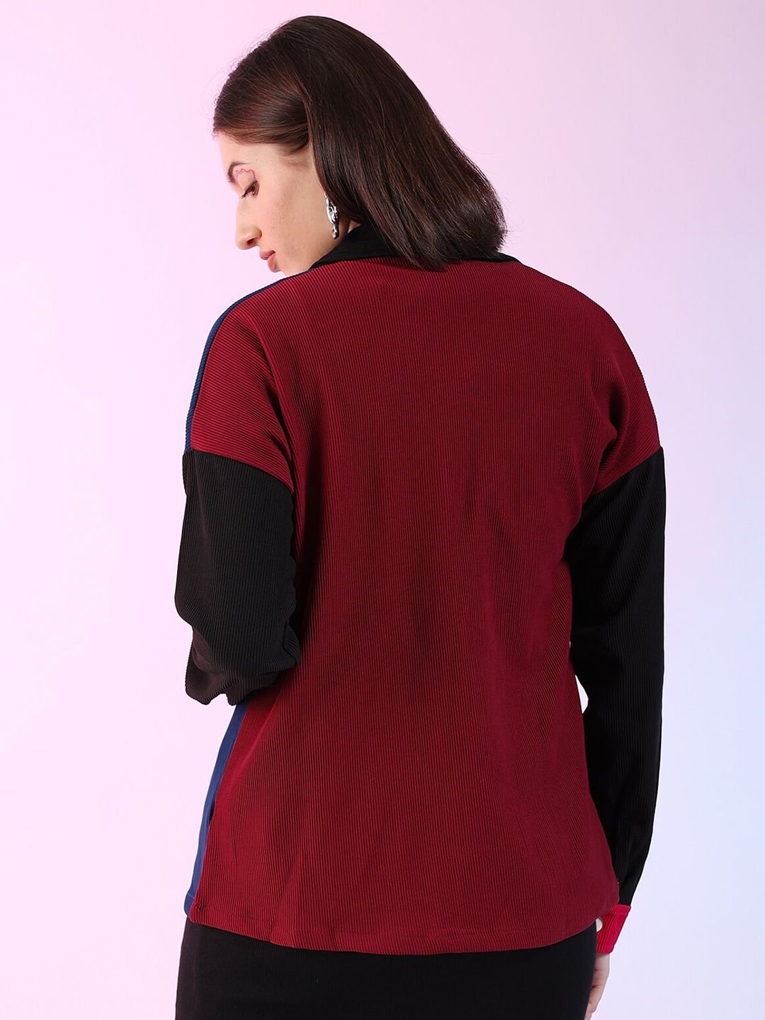 Multi Solid Long Sleeves Boxy Shirt