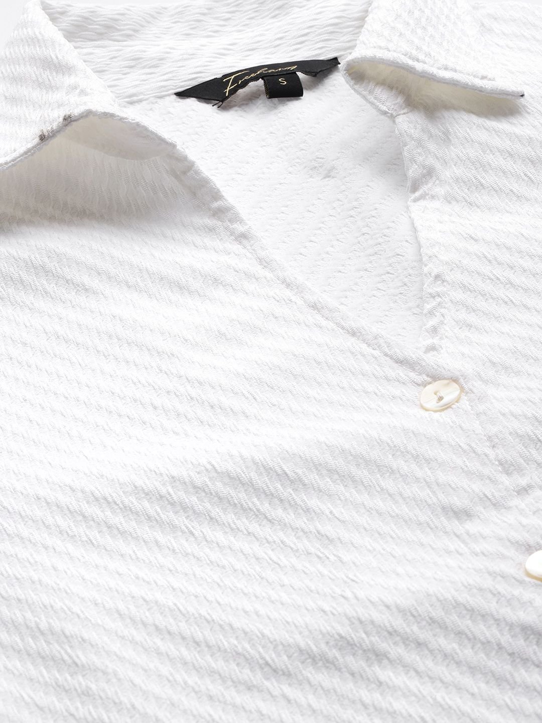 White Solid Long Sleeves Regular Shirt