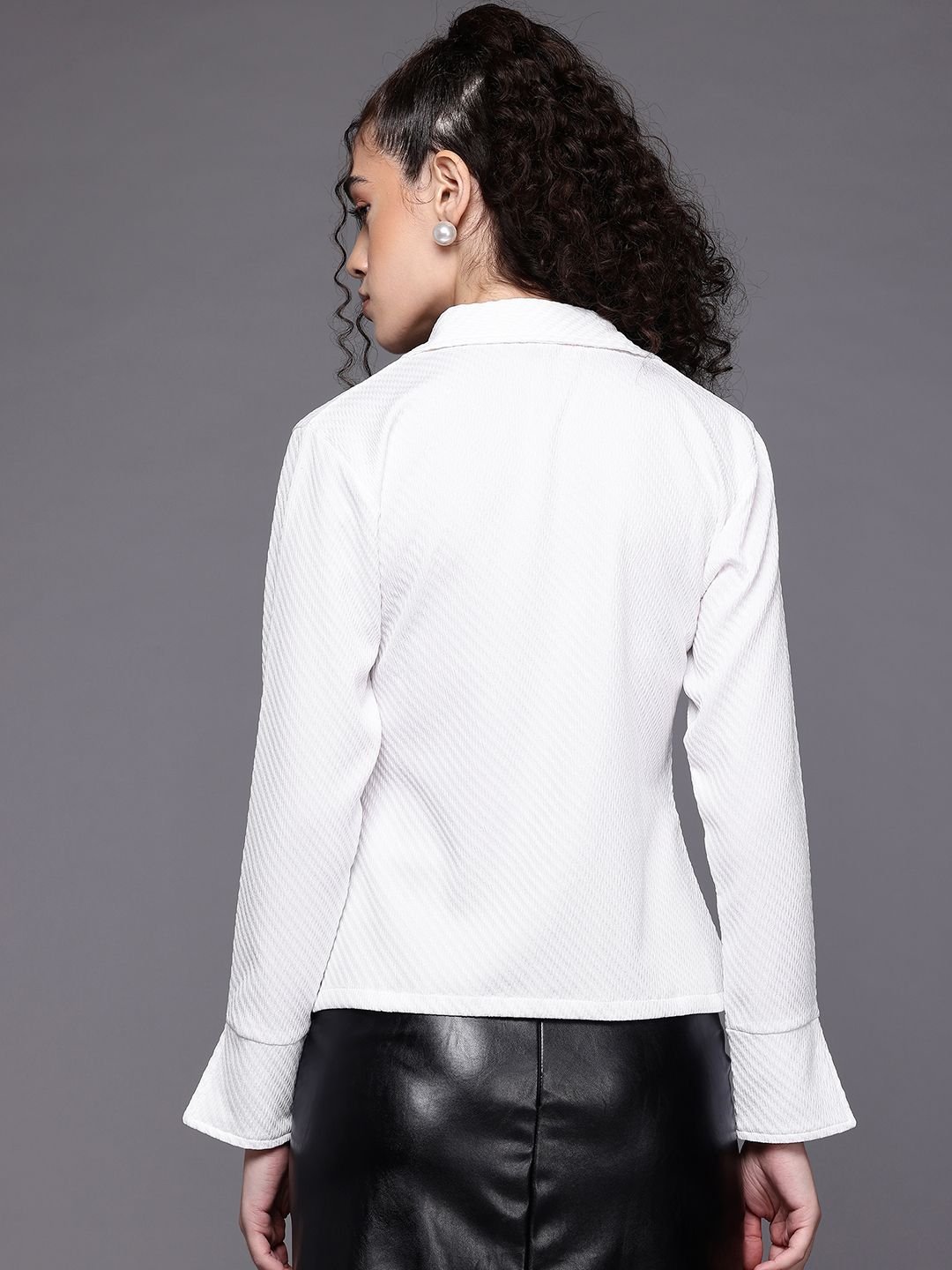 White Solid Long Sleeves Regular Shirt