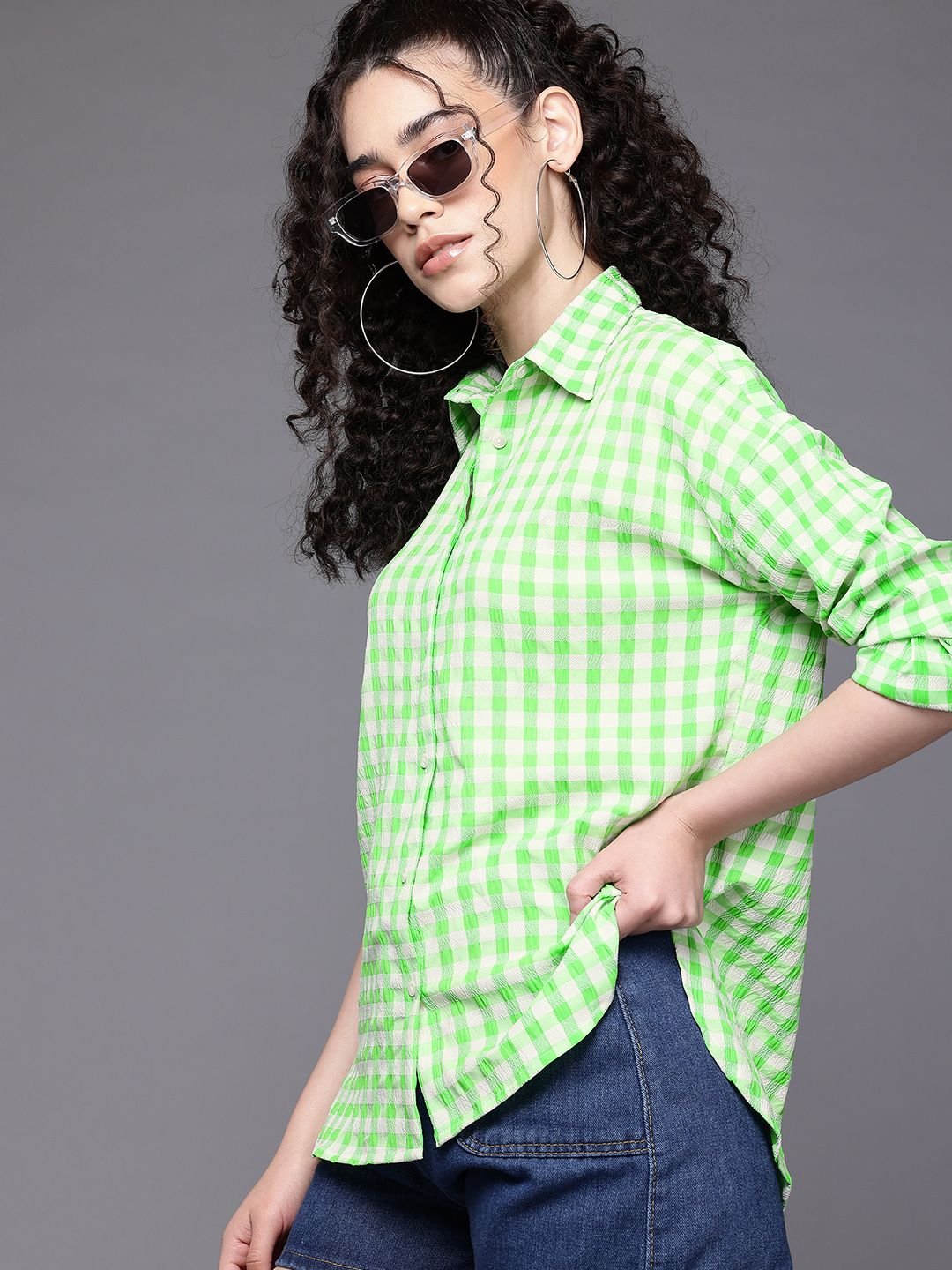Green Solid Long Sleeves Regular Shirt