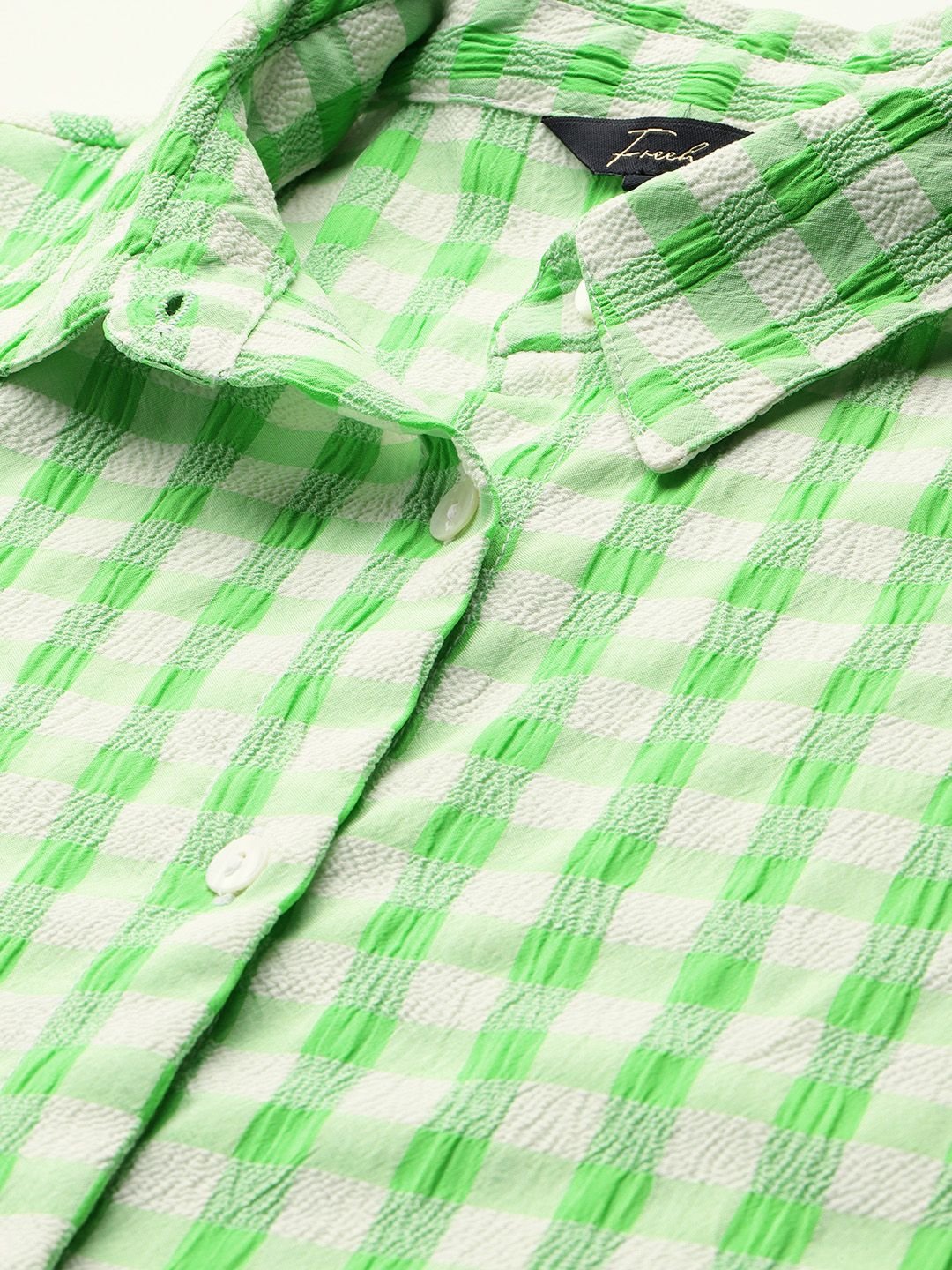 Green Solid Long Sleeves Regular Shirt