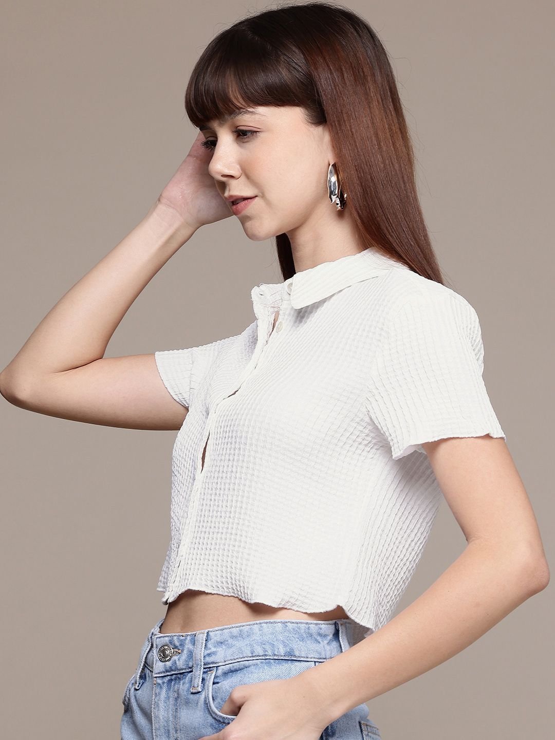 White Solid Long Sleeves Regular Shirt