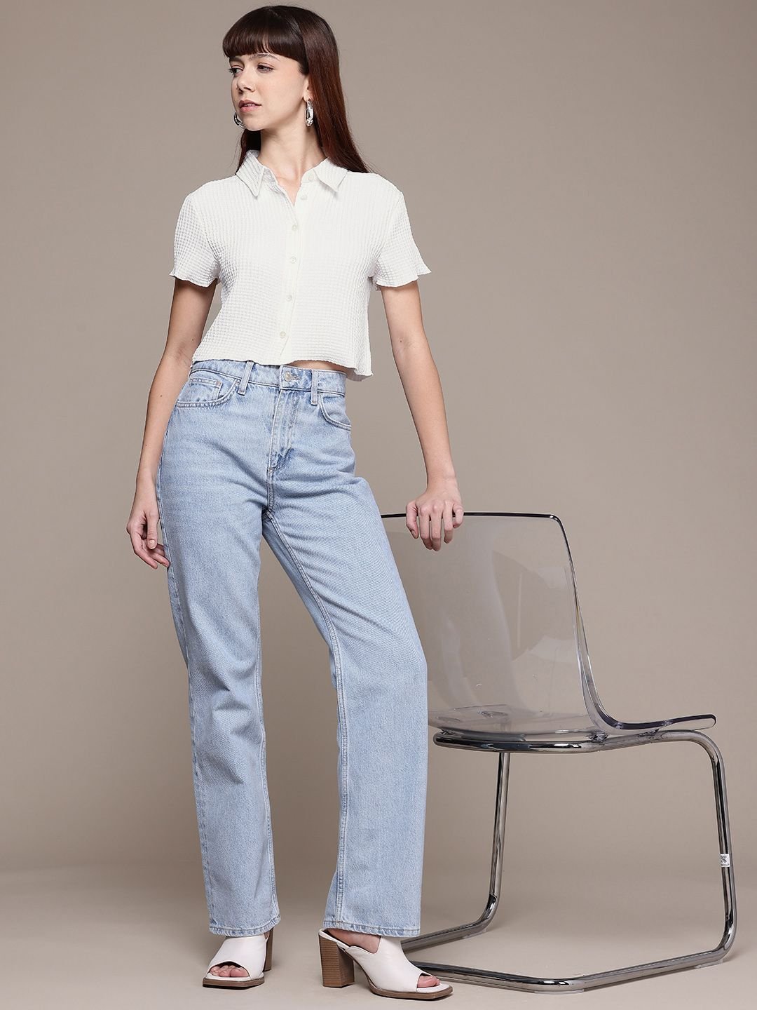 White Solid Long Sleeves Regular Shirt