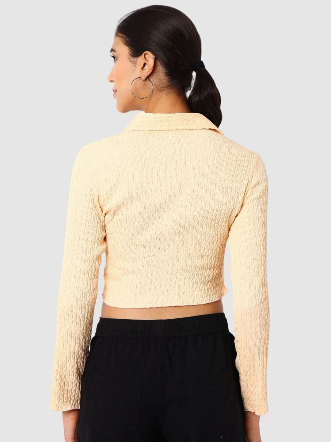 Orange Solid Long Sleeves Regular Shirt