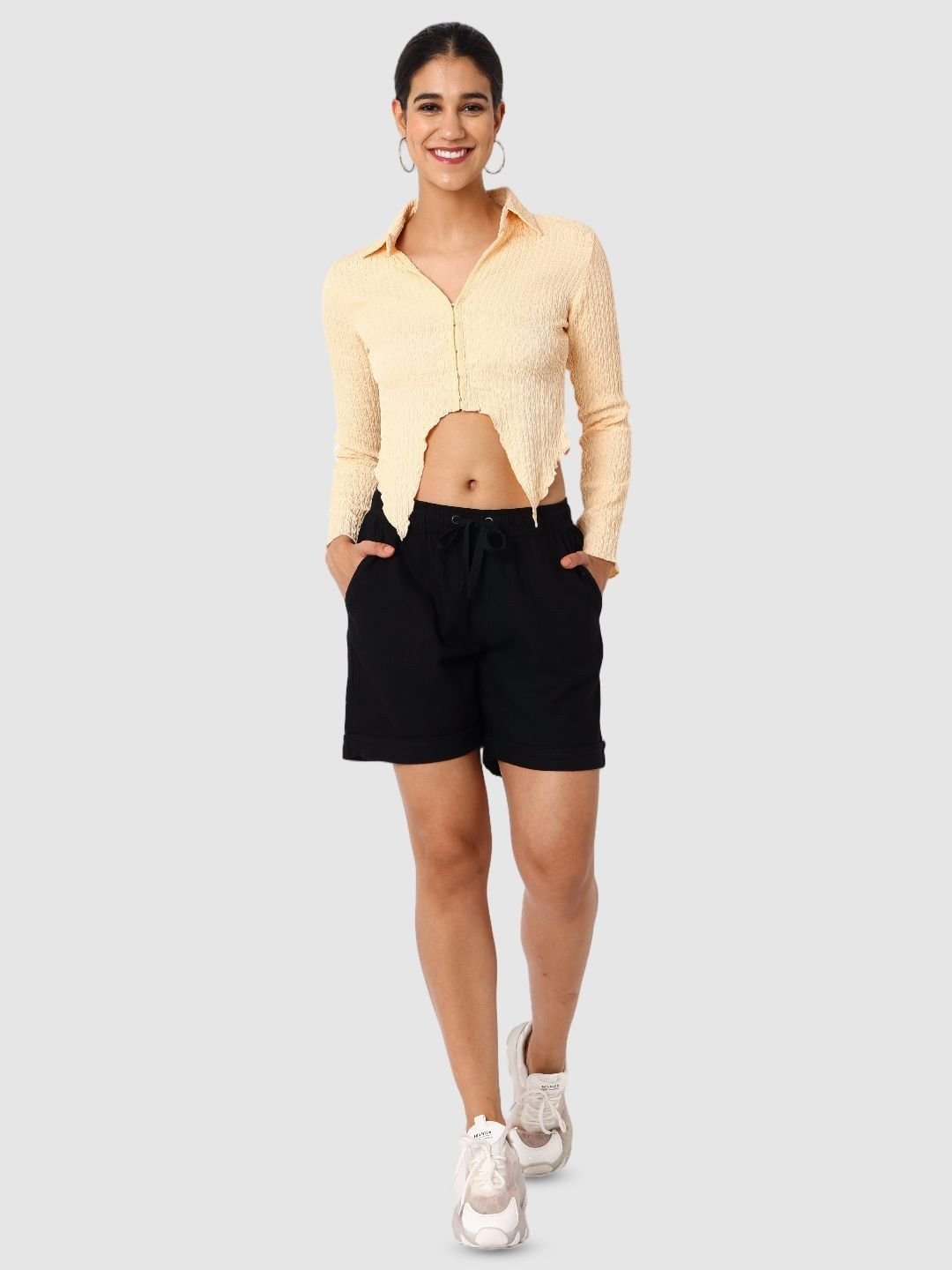 Orange Solid Long Sleeves Regular Shirt