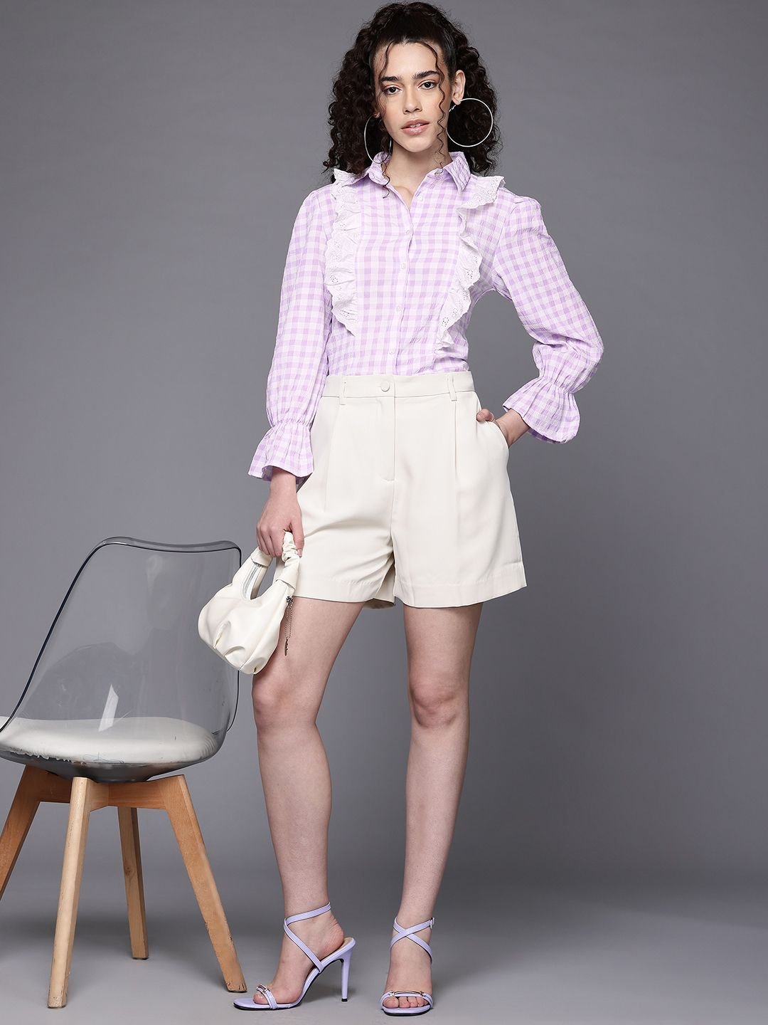 Purple Solid Long Sleeves Regular Shirt