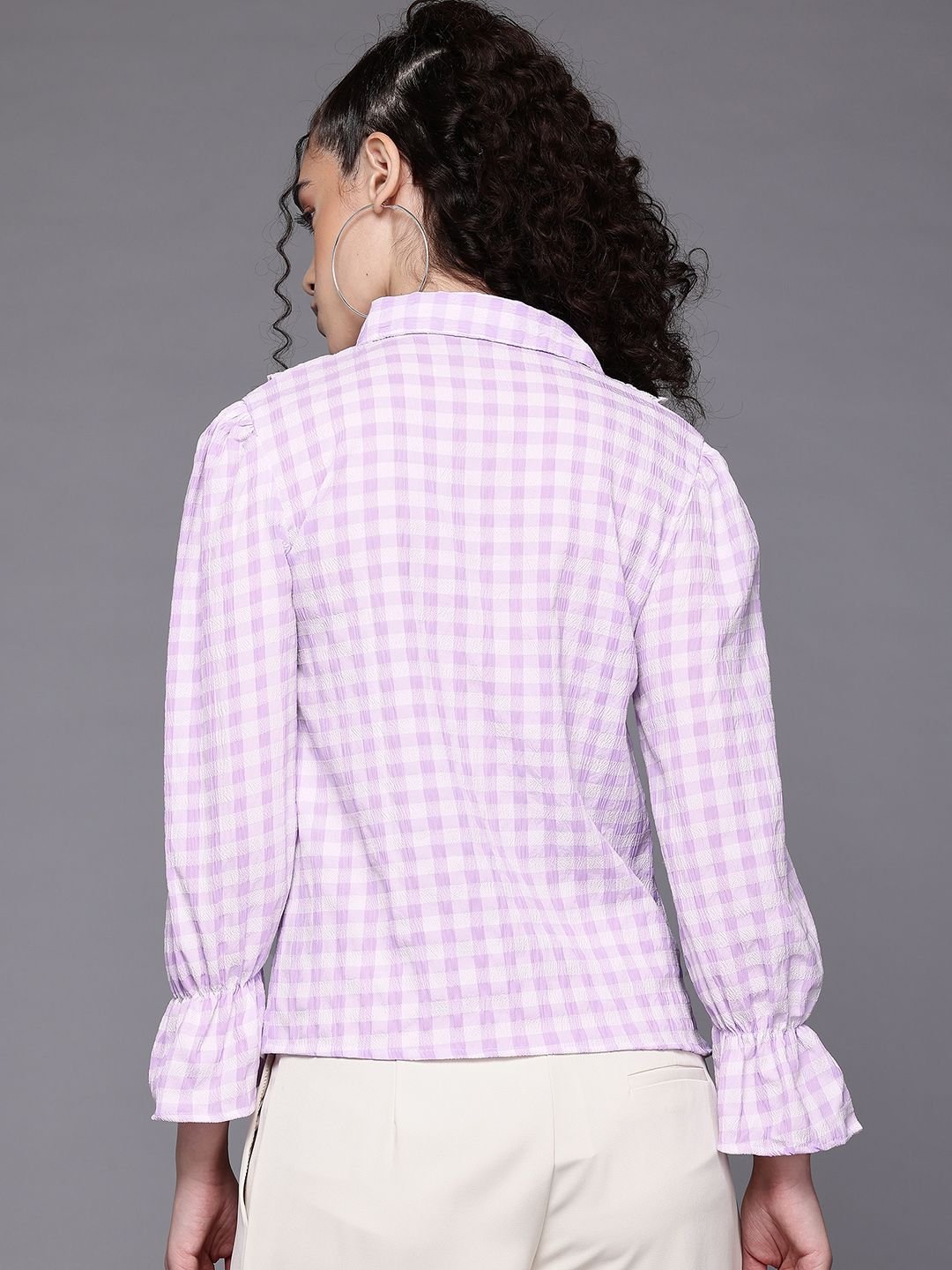 Purple Solid Long Sleeves Regular Shirt