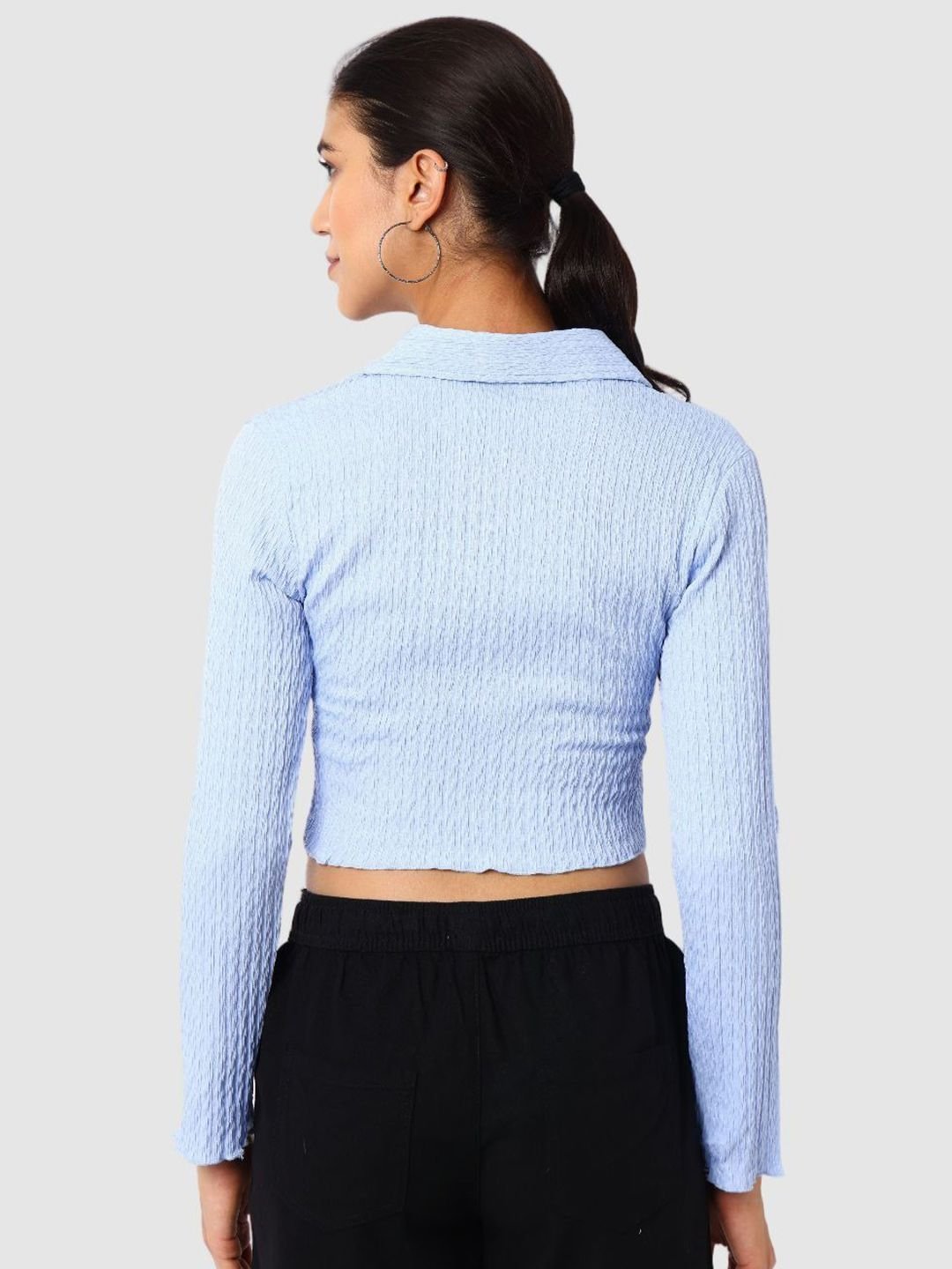 Blue Solid Long Sleeves Regular Shirt