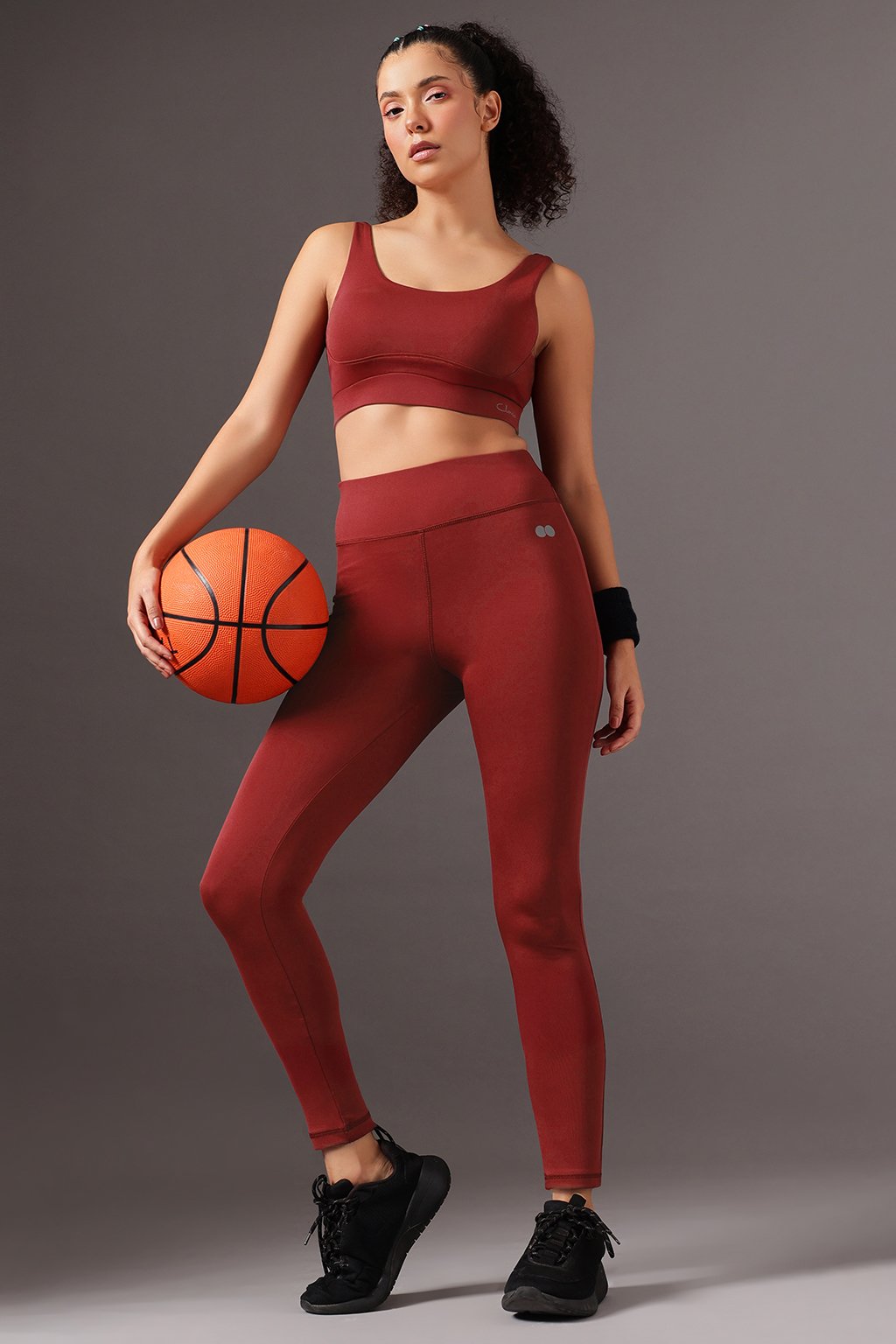 Maroon Solid Leggings