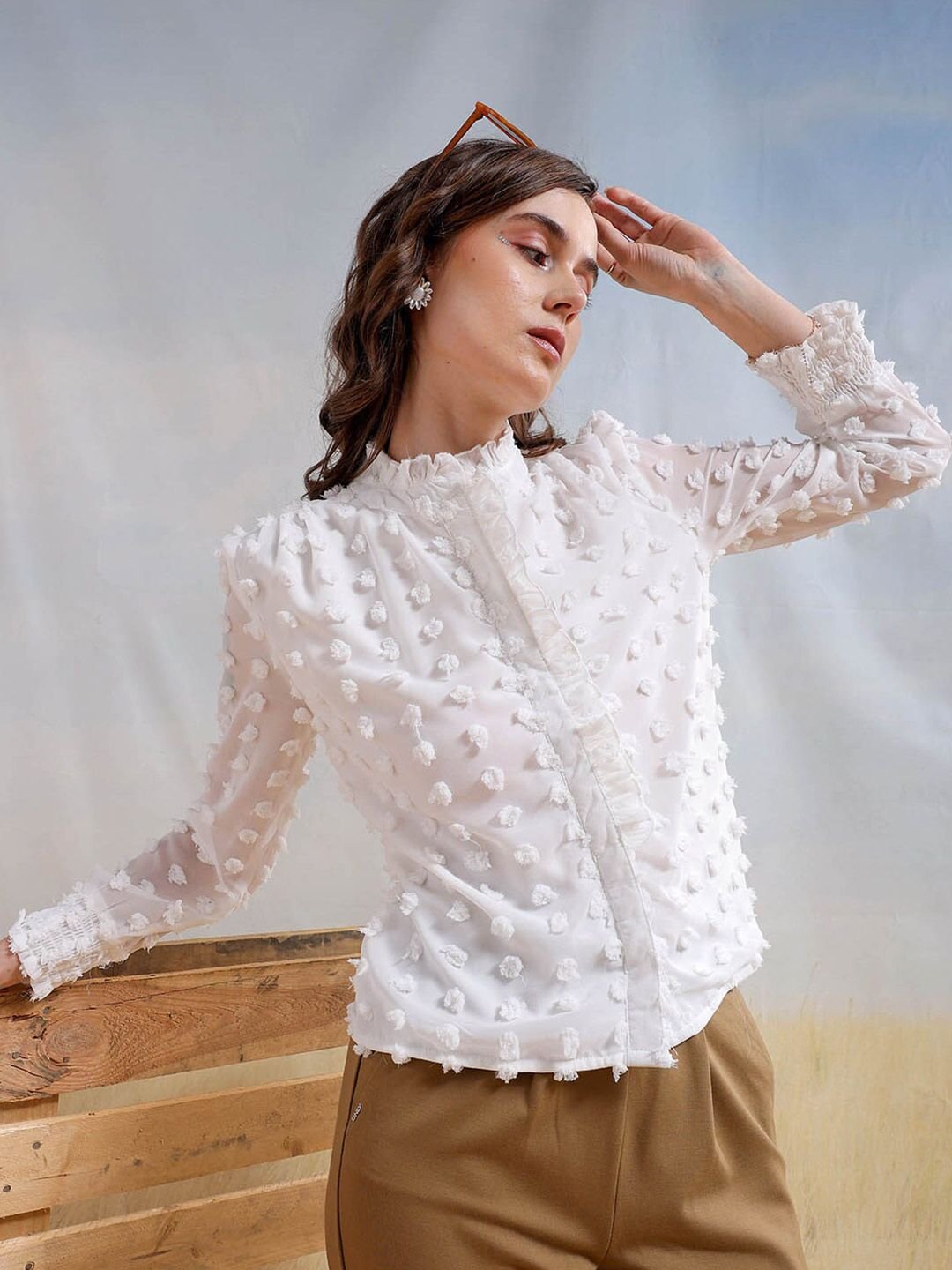 White Solid Long Sleeves Regular Shirt