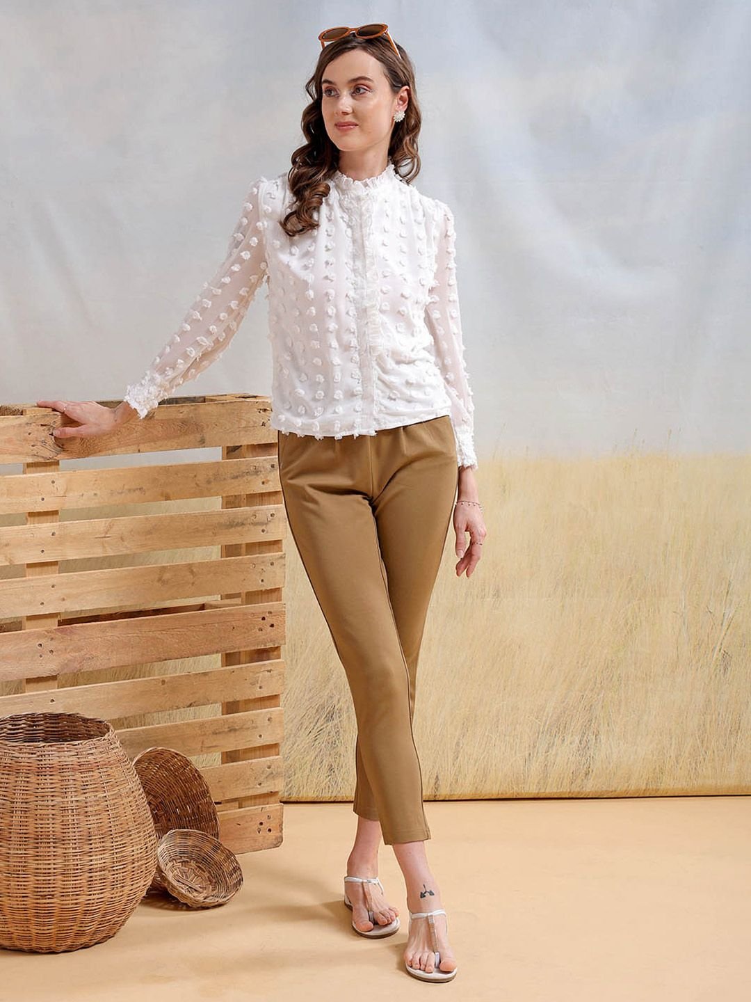 White Solid Long Sleeves Regular Shirt