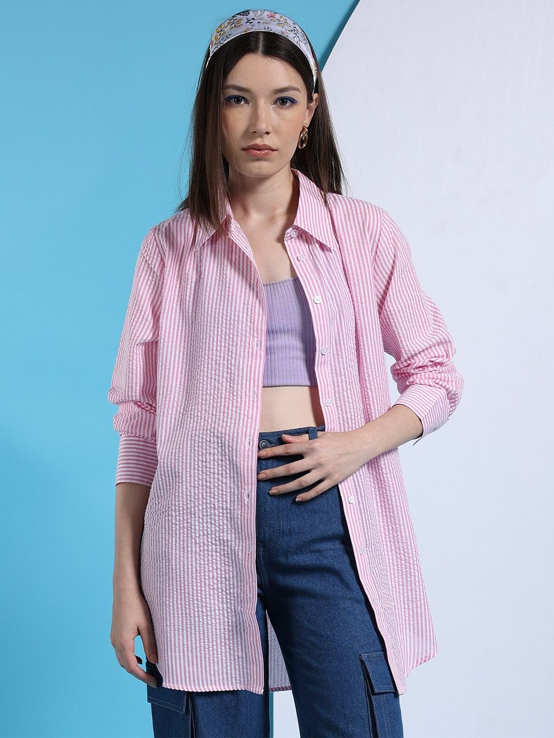 Pink Solid Long Sleeves Regular Shirt