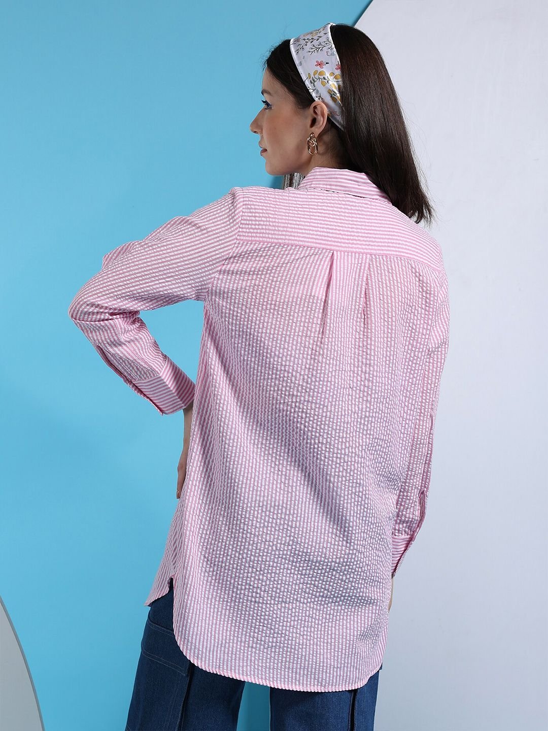 Pink Solid Long Sleeves Regular Shirt