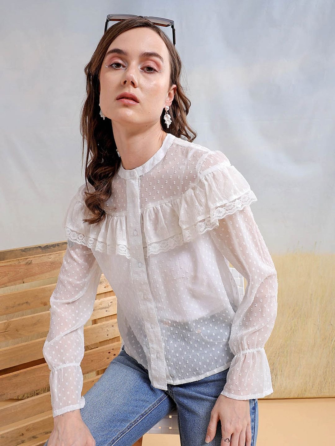 White Solid Long Sleeves Regular Shirt