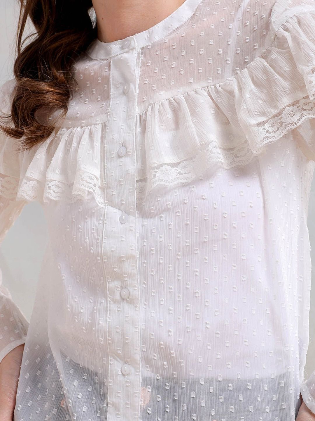 White Solid Long Sleeves Regular Shirt