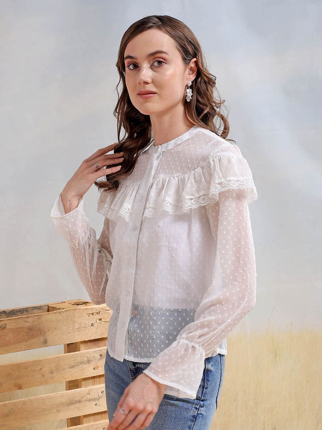 White Solid Long Sleeves Regular Shirt