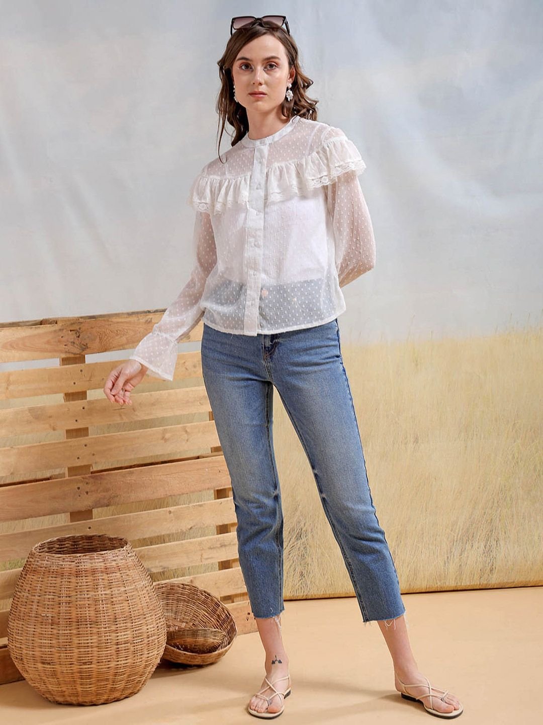 White Solid Long Sleeves Regular Shirt