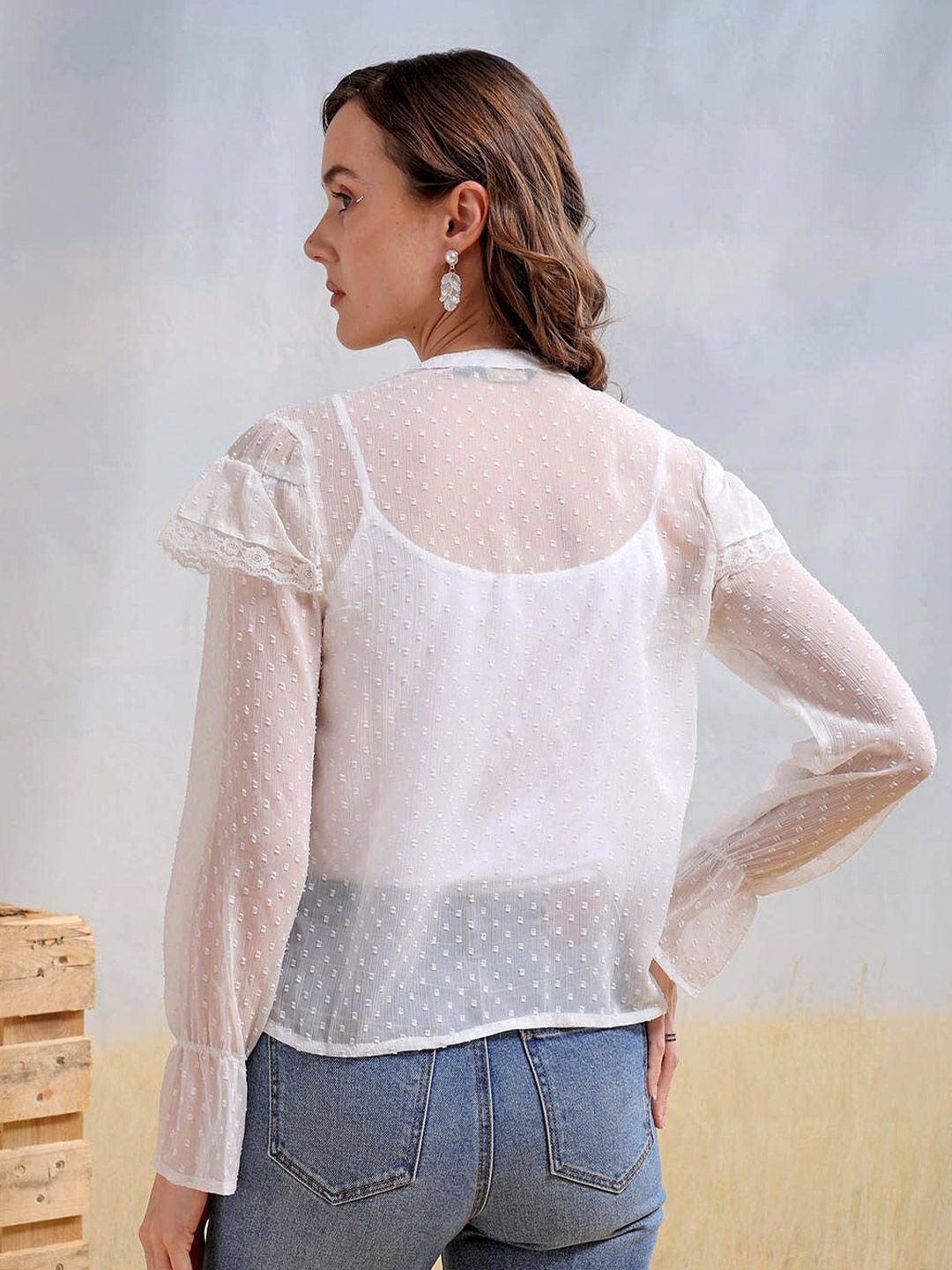 White Solid Long Sleeves Regular Shirt
