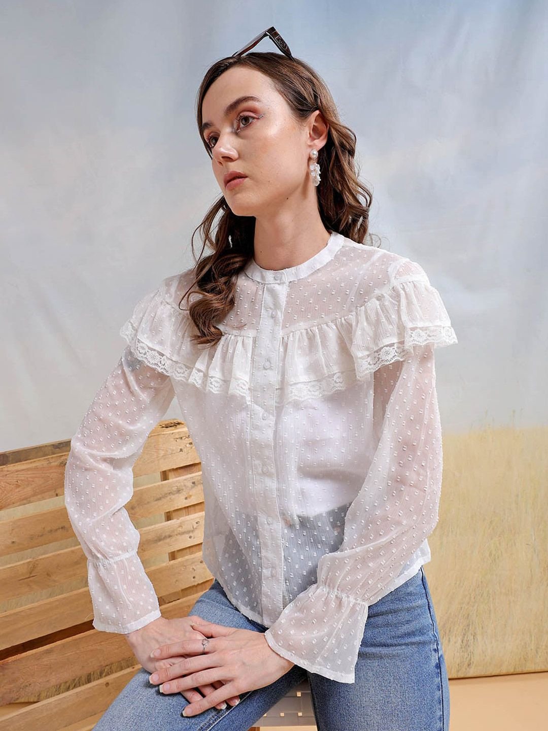 White Solid Long Sleeves Regular Shirt