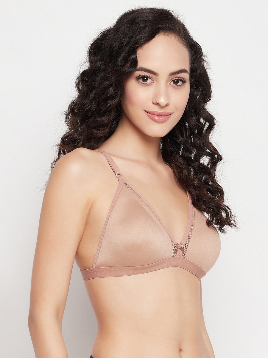 Non-Padded Non-Wired Spacer Cup Plunge Bra - Cotton Rich