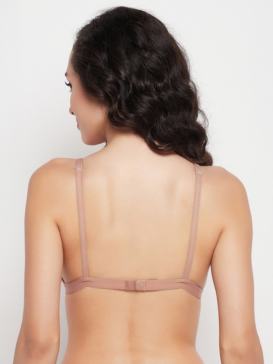 Non-Padded Non-Wired Spacer Cup Plunge Bra - Cotton Rich
