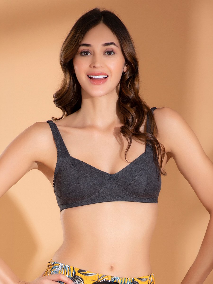 Non-Padded Non-Wired Full Cup Bra - Cotton