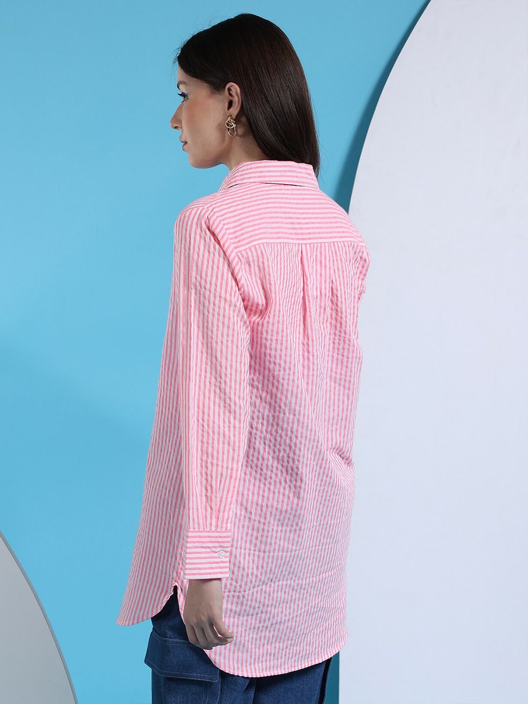 Pink Solid Long Sleeves Regular Shirt