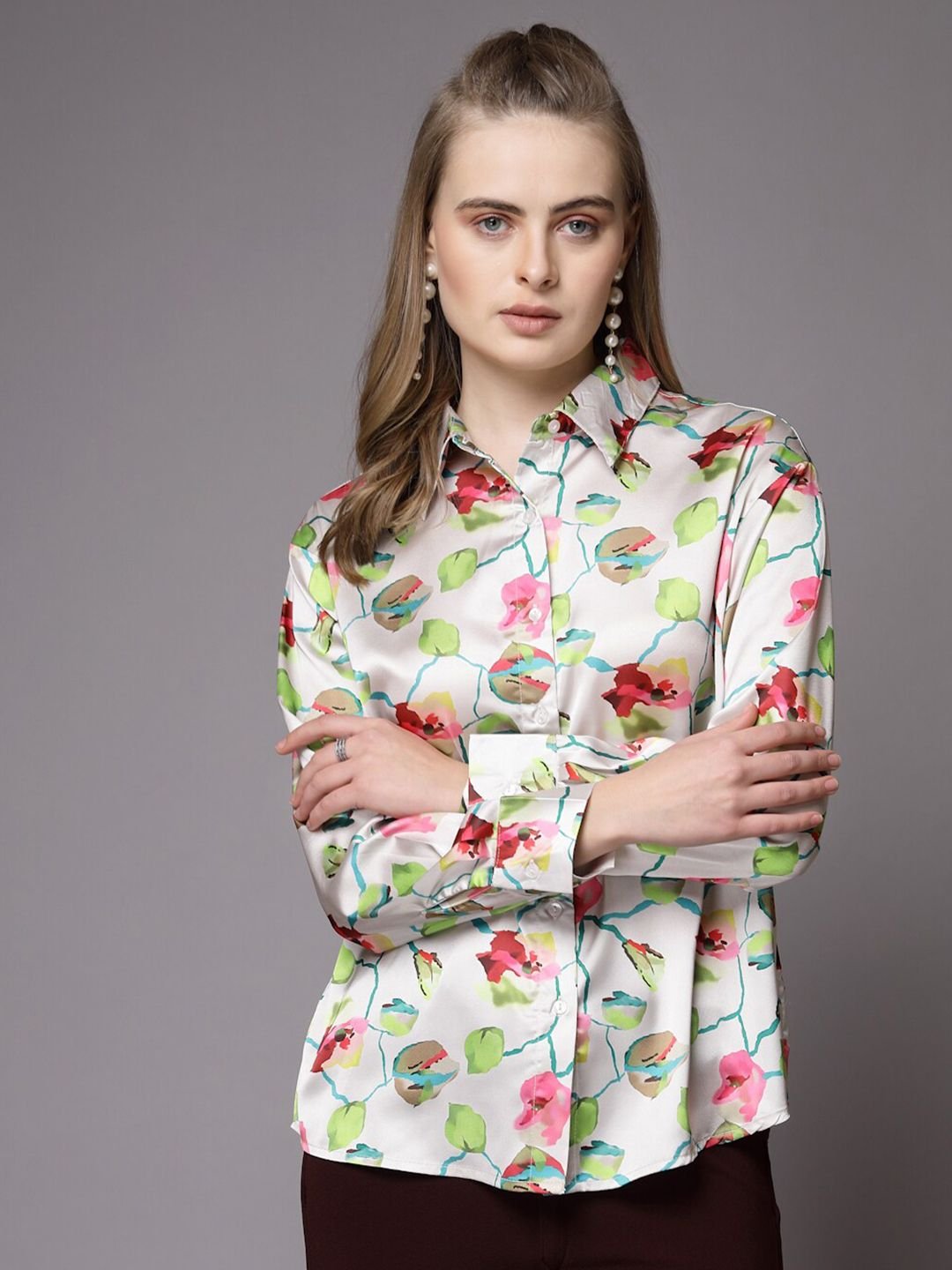White Solid Long Sleeves Regular Shirt