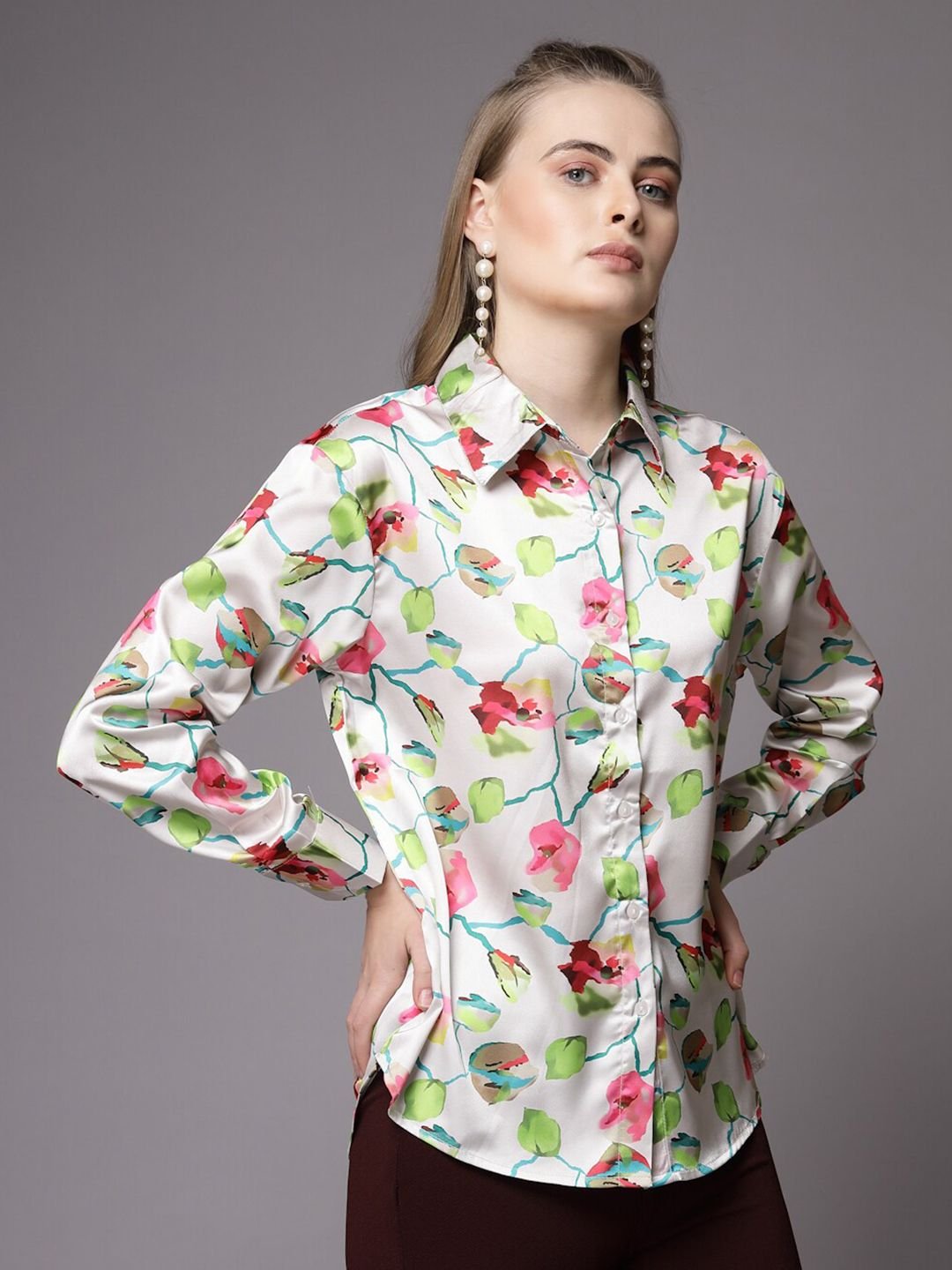 White Solid Long Sleeves Regular Shirt