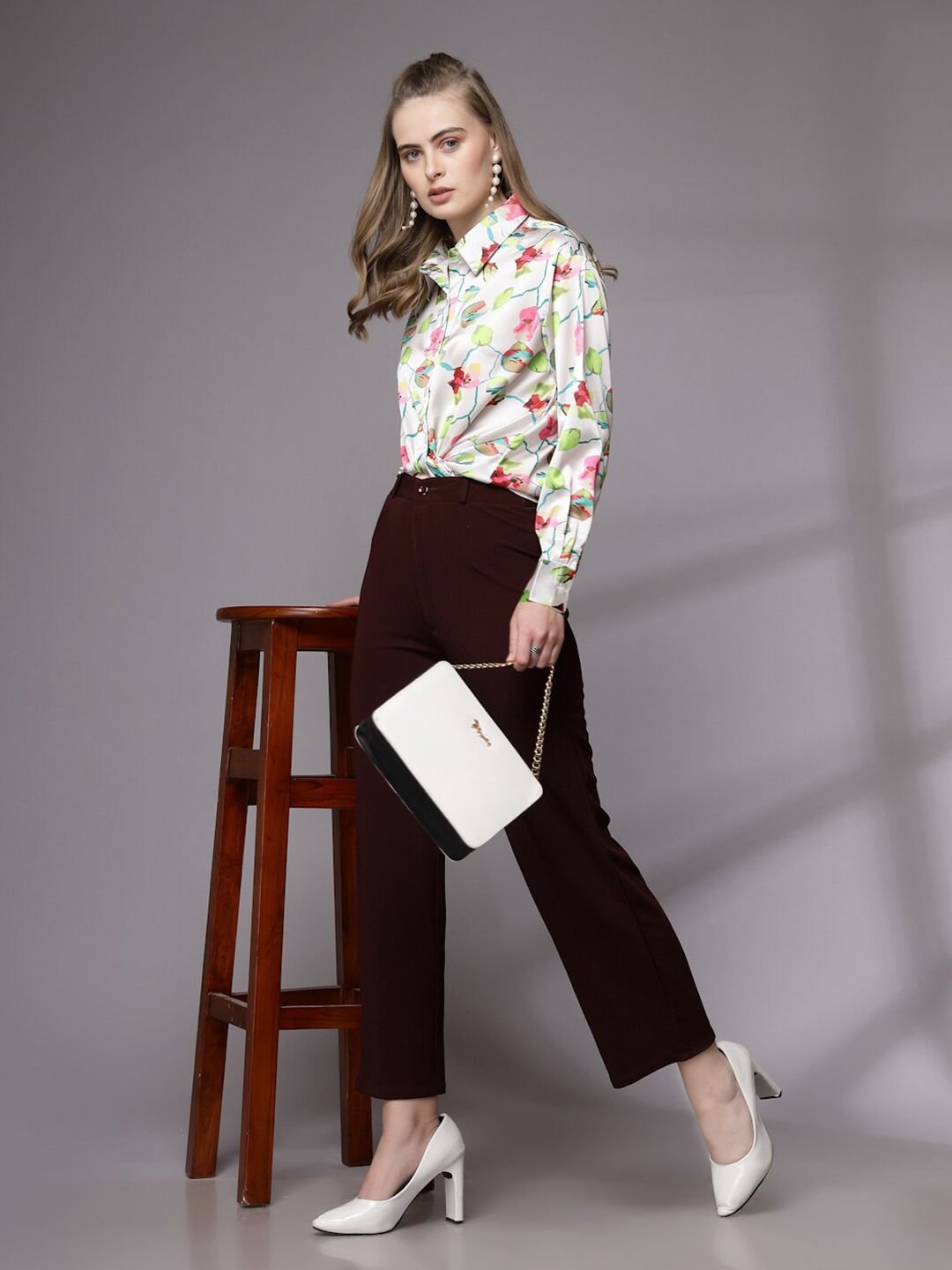 White Solid Long Sleeves Regular Shirt