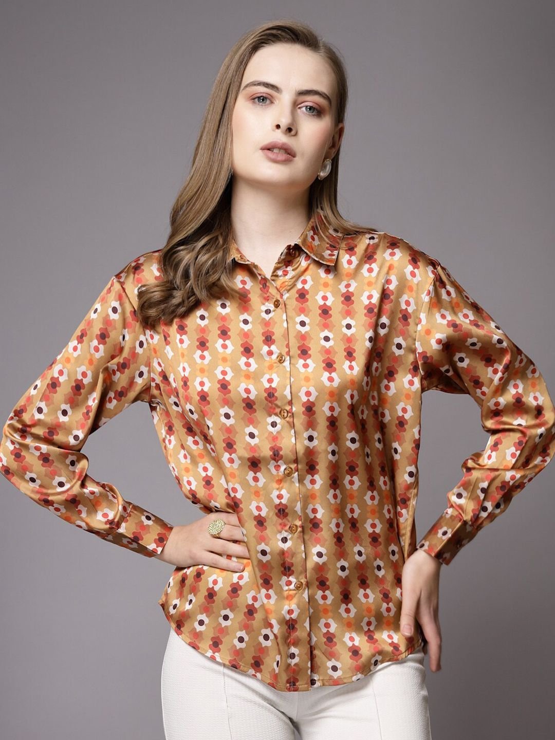 Mustard Solid Long Sleeves Regular Shirt