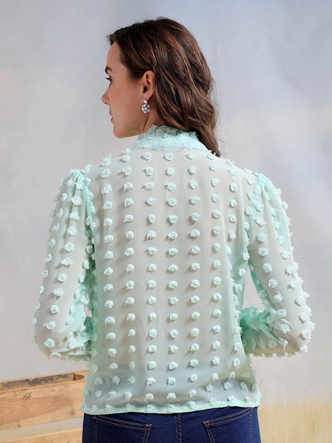 Green Solid Long Sleeves Regular Shirt