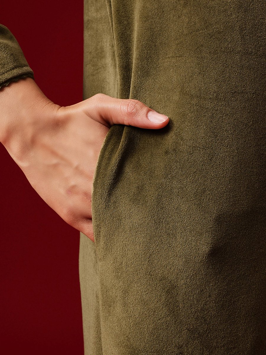 Olive Green Velour Nightdress